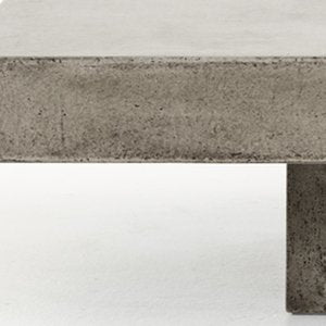 43" Gray & Dark Gray Concrete Square Block Coffee Table – Modern Industrial Collection