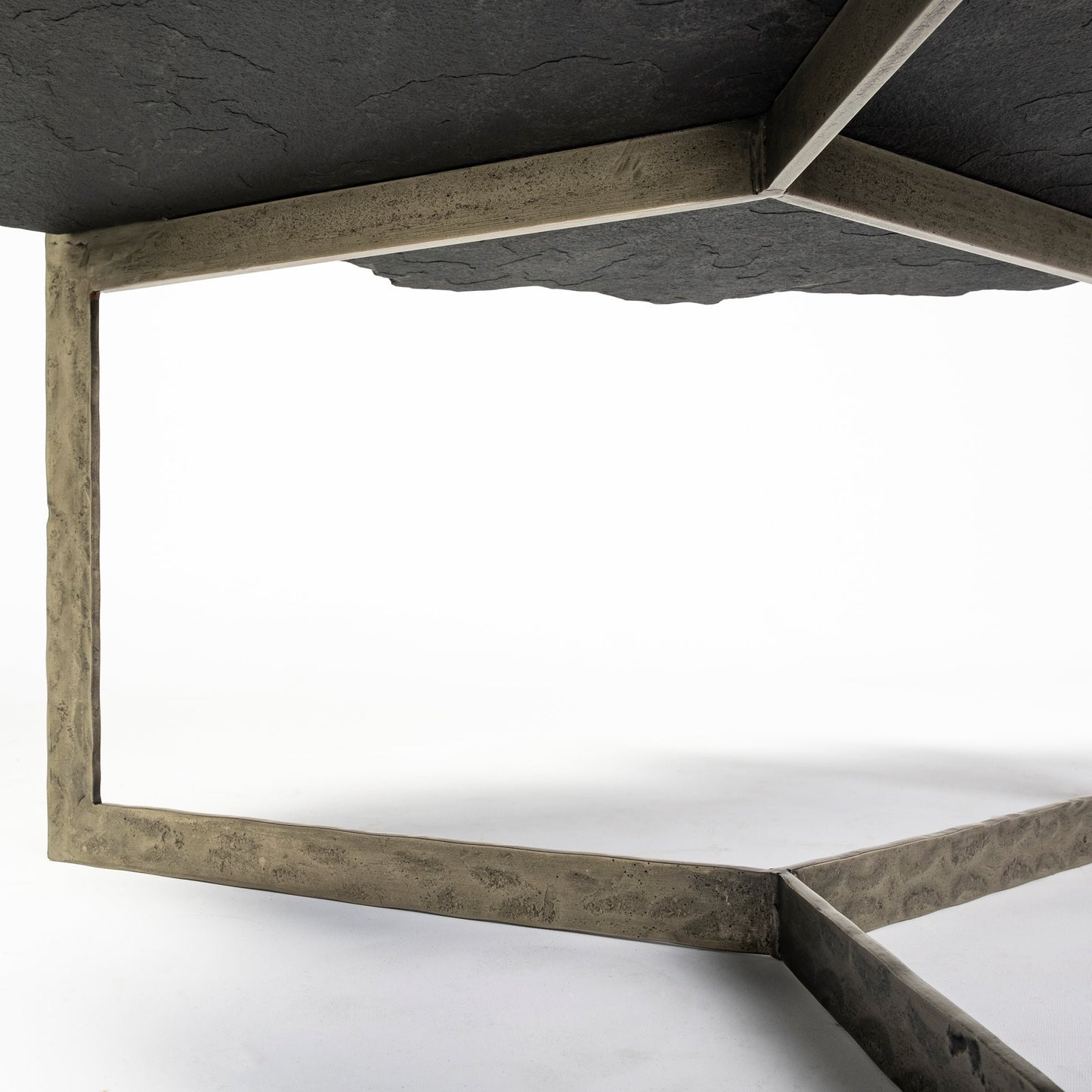 40" Black & Gold Stone Free-Form Coffee Table – Industrial Luxury Collection