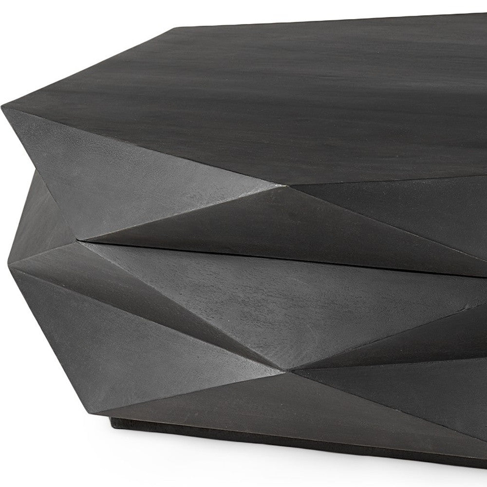 48" Black Wood Octagon Coffee Table – Modern Luxury Collection