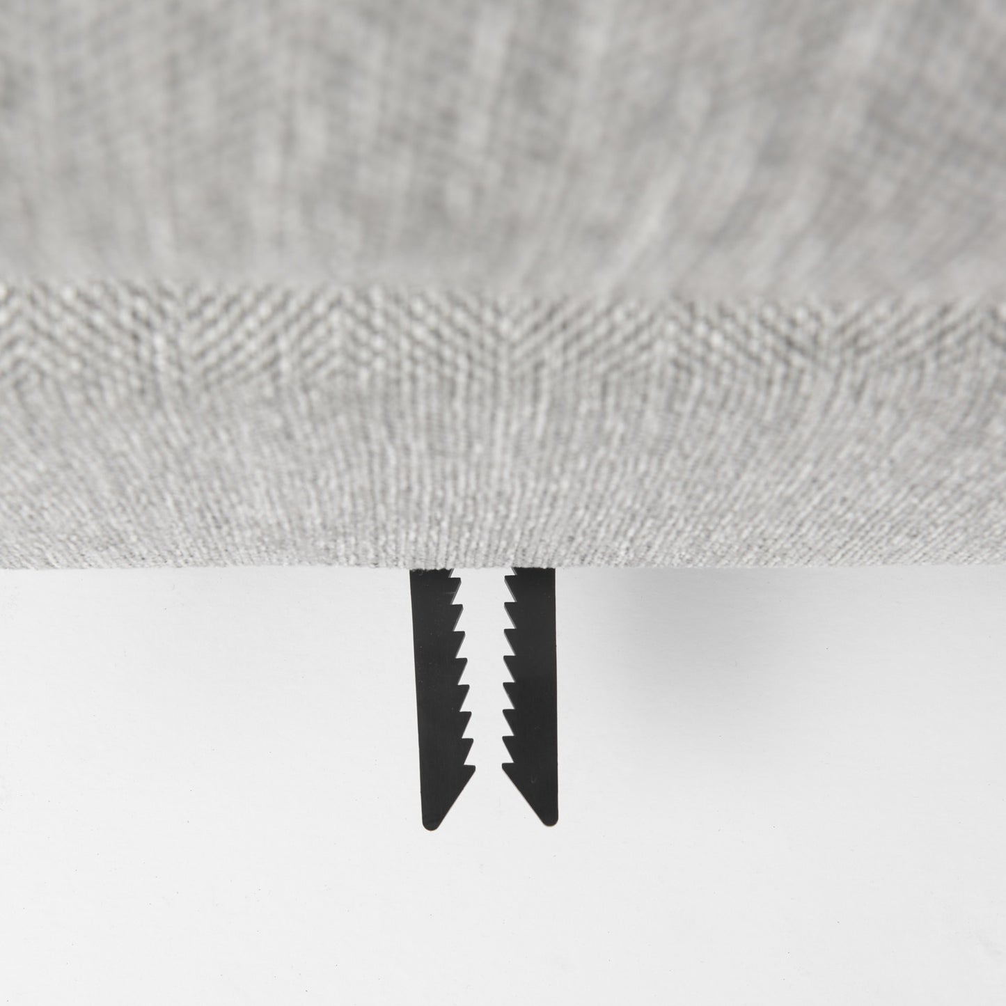 26" Light Gray Fabric and Brown Cocktail Ottoman