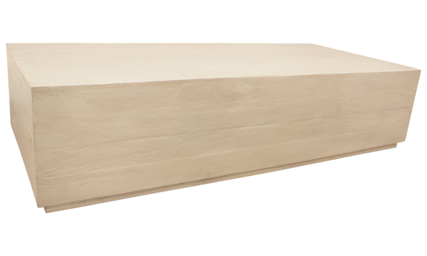 66" Natural Solid Wood Distressed Coffee Table – Luxury Wood Collection