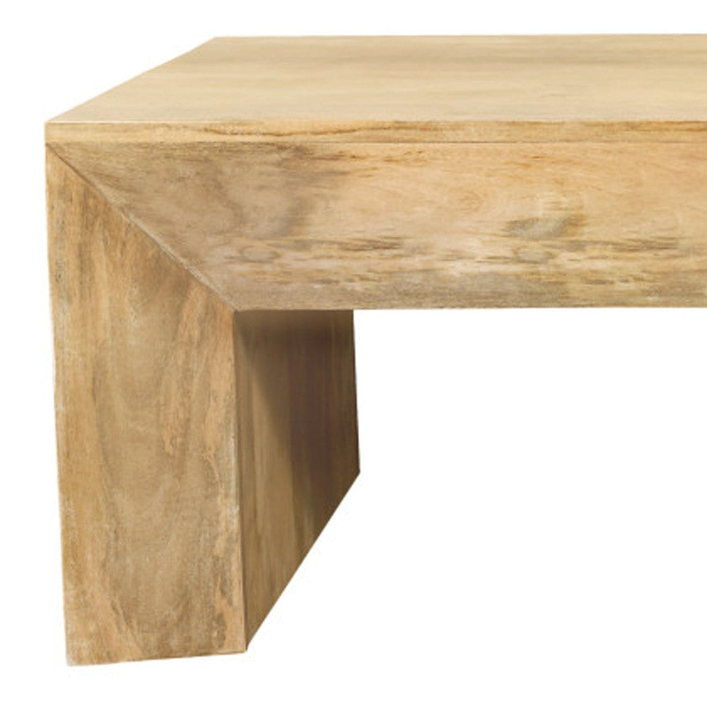 52" Natural Solid Wood Distressed Coffee Table – Luxury Wood Collection