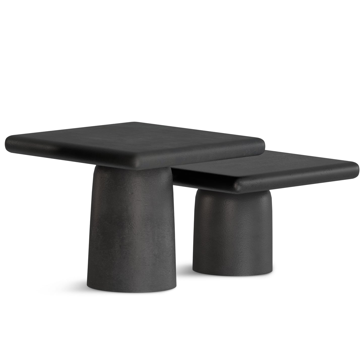 17" Black Aluminum Square End Table – Modern Luxury Accent Collection