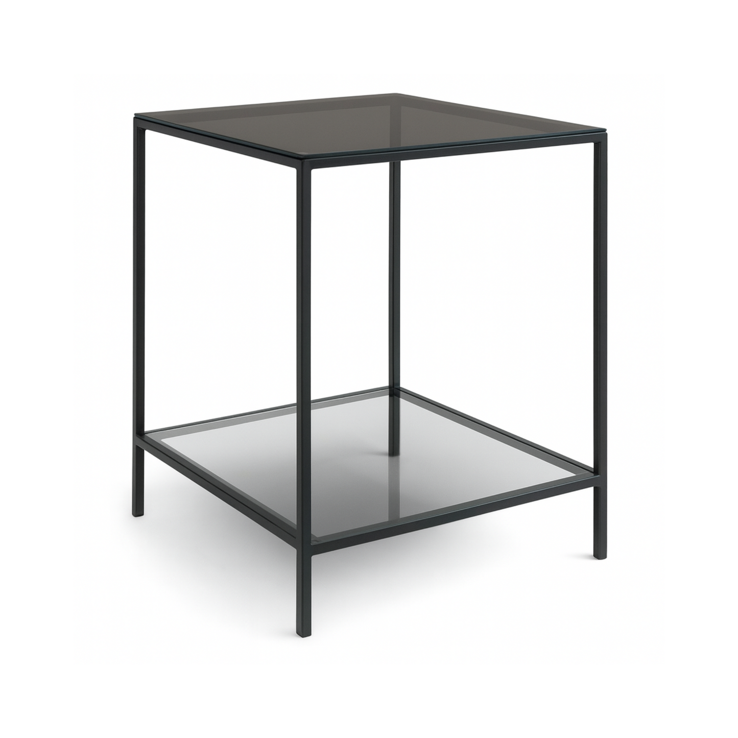 Marini End Table – Smoked + Clear Glass