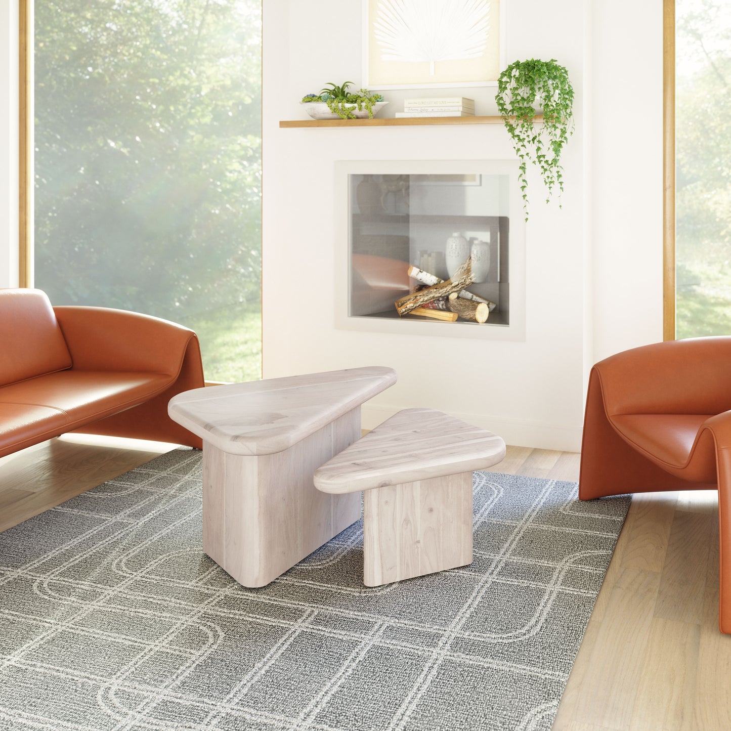 Navidic Coffee Table Set – Whitewashed