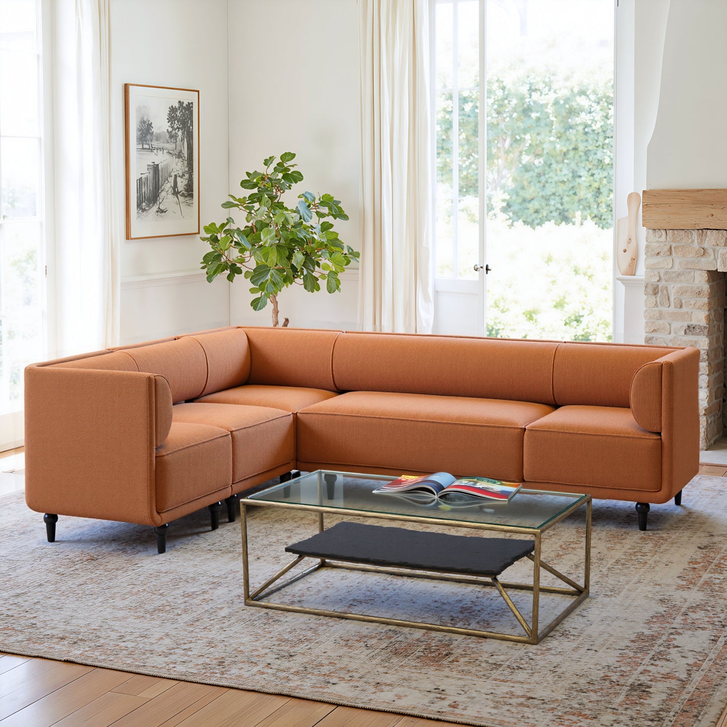 Ranol Coffee Table – Brass