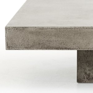 43" Gray & Dark Gray Concrete Square Block Coffee Table – Modern Industrial Collection