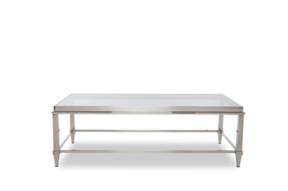 Aurora Clear & Silver Glass Coffee Table