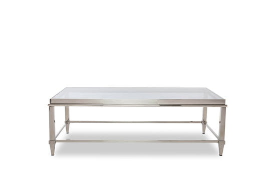 Aurora Clear & Silver Glass Coffee Table
