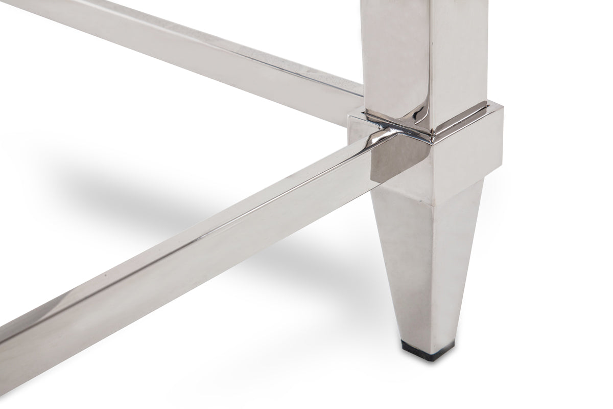 Aurora Clear & Silver Glass Coffee Table