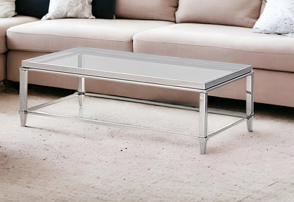 Aurora Clear & Silver Glass Coffee Table