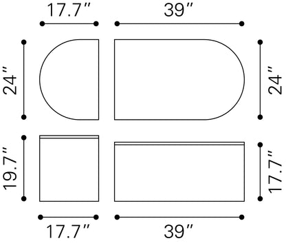 Ormara Coffee Table Set – White & Black