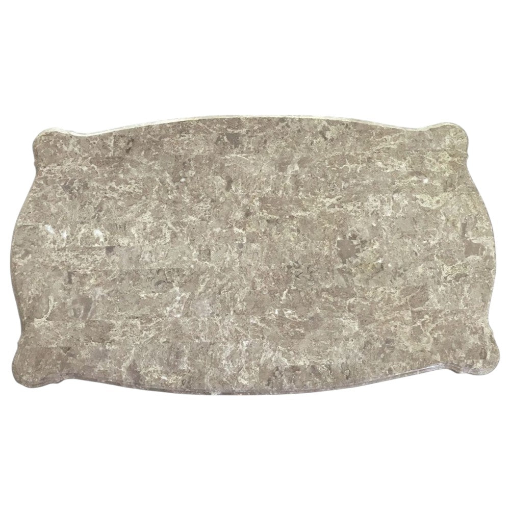 57" Beige Genuine Marble & Solid Wood Coffee Table – Timeless Luxury Collection