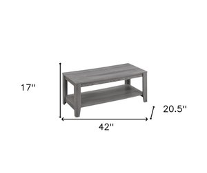 Set of Three 42" Gray Coffee Tables with Shelf – Modern Minimal Collection