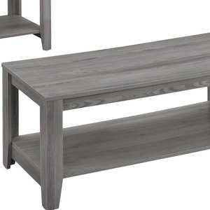 Set of Three 42" Gray Coffee Tables with Shelf – Modern Minimal Collection