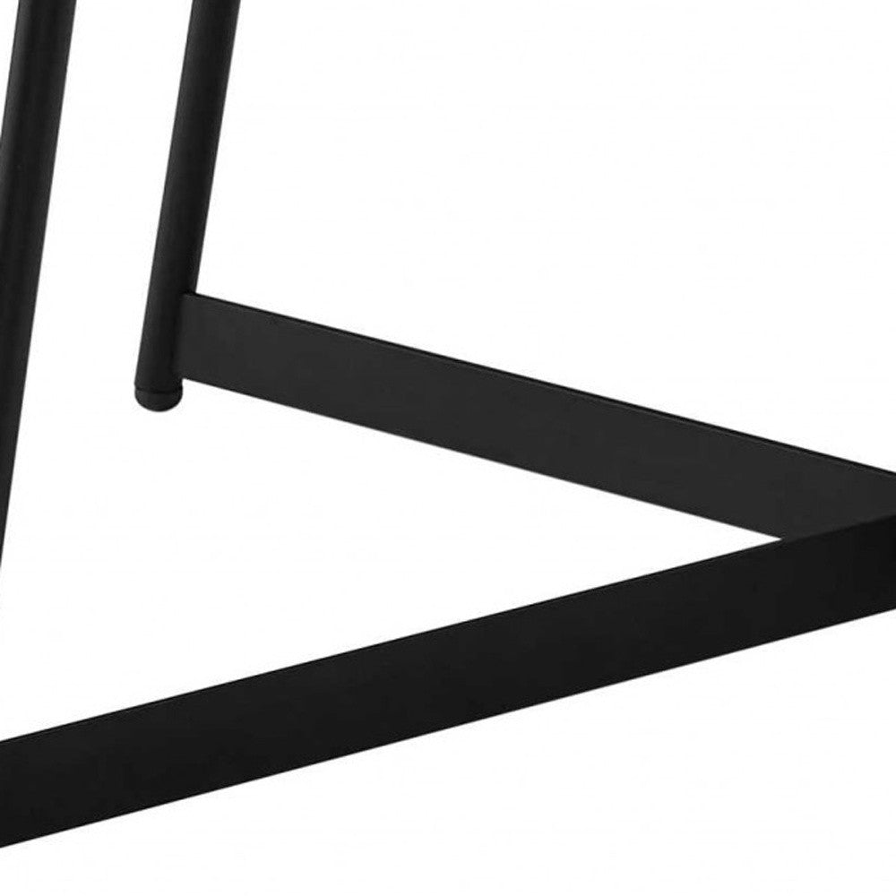 35" Brown & Black Wood and Metal Round Frame Coffee Table – Modern Contemporary Collection