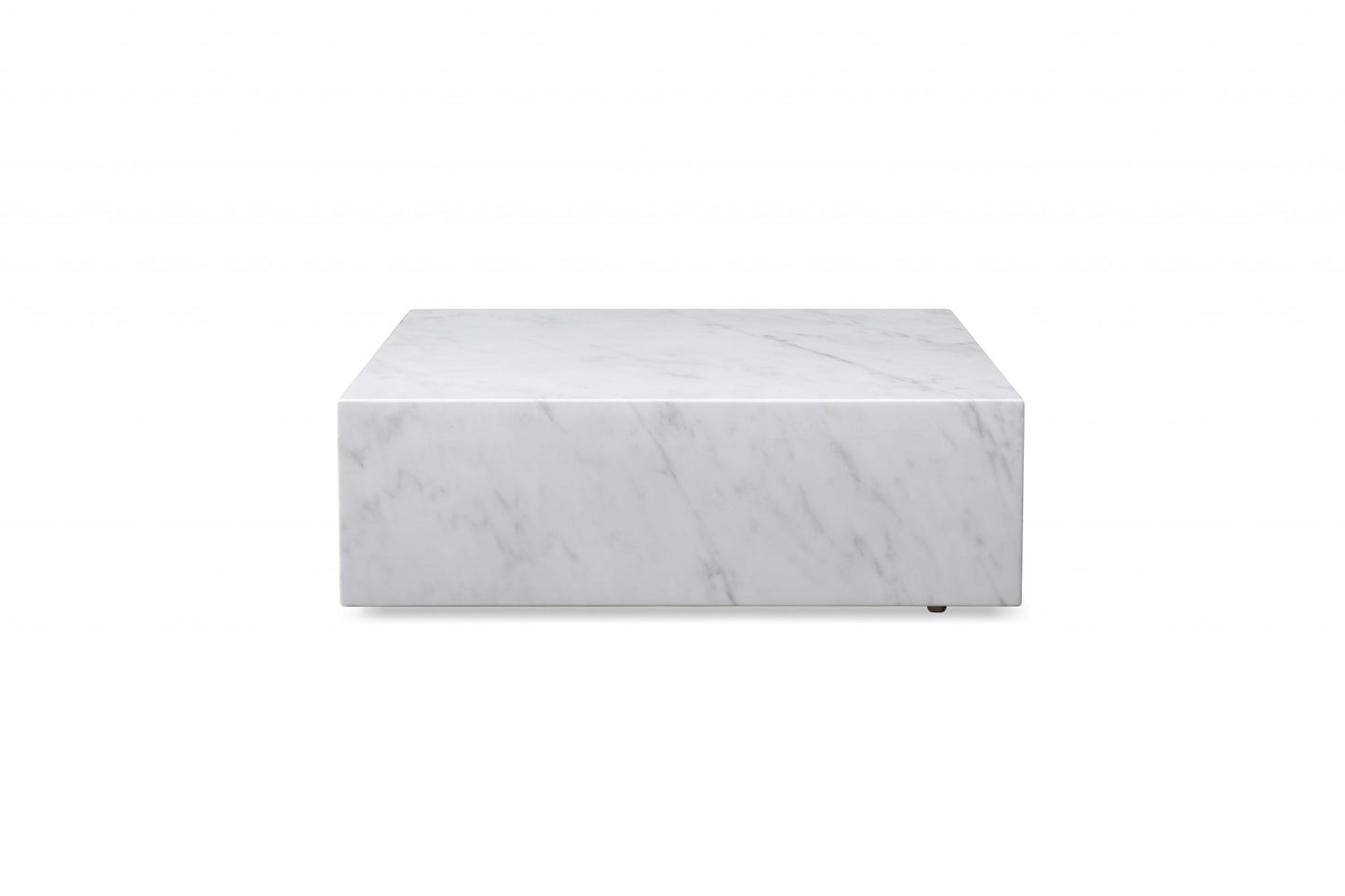 35" Genuine White Marble & Brass Square Coffee Table – Luxury Modern Collection
