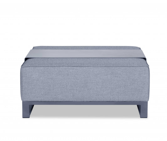 40" Gray Linen Cocktail Ottoman – Luxe Lounge Collection