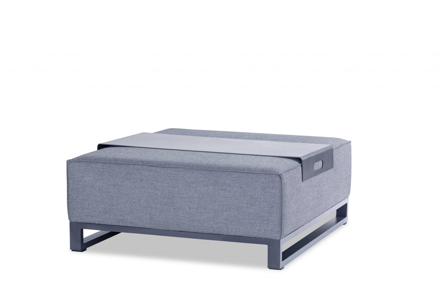40" Gray Linen Cocktail Ottoman – Luxe Lounge Collection