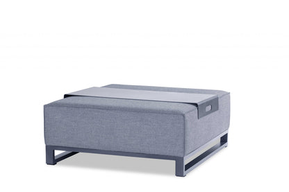 40" Gray Linen Cocktail Ottoman – Luxe Lounge Collection