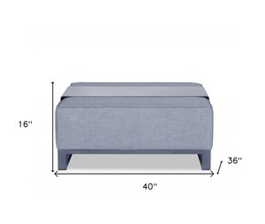 40" Gray Linen Cocktail Ottoman – Luxe Lounge Collection
