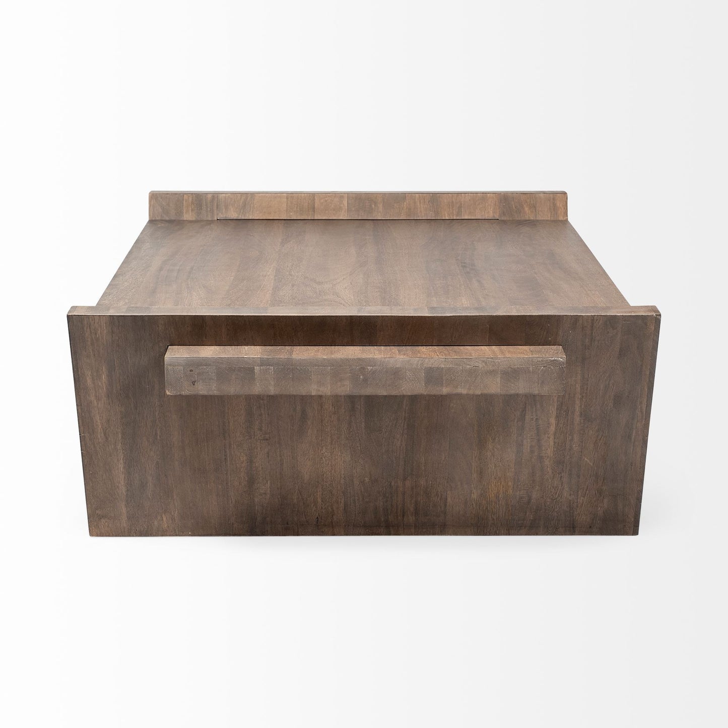 59" Brown Wood Rectangular Coffee Table – Modern Luxury Collection