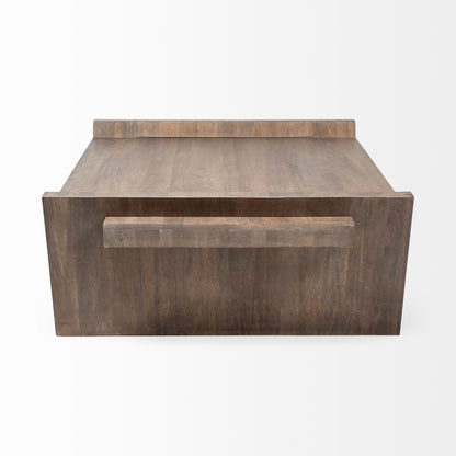59" Brown Wood Rectangular Coffee Table – Modern Luxury Collection