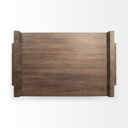 59" Brown Wood Rectangular Coffee Table – Modern Luxury Collection