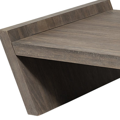59" Brown Wood Rectangular Coffee Table – Modern Luxury Collection
