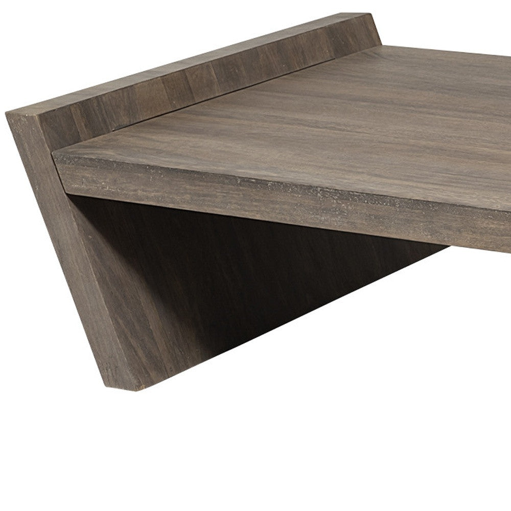 59" Brown Wood Rectangular Coffee Table – Modern Luxury Collection