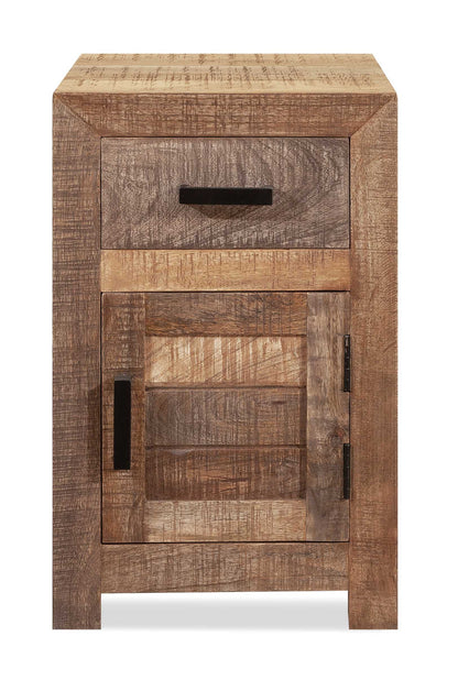 26" Brown Solid Wood Square End Table With Drawer – Modern Luxury Collection