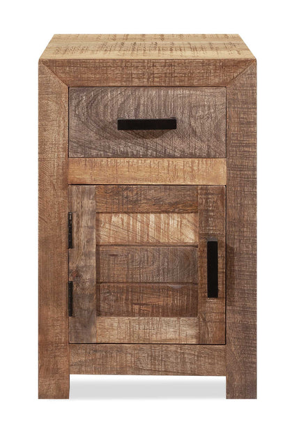 26" Brown Solid Wood Square End Table With Drawer – Modern Luxury Collection