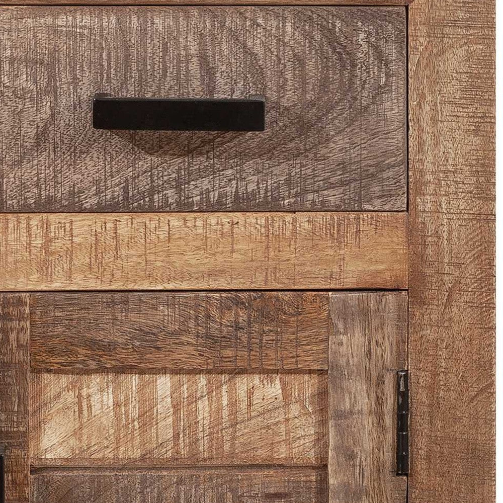 26" Brown Solid Wood Square End Table With Drawer – Modern Luxury Collection