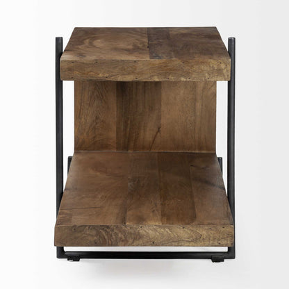 22" Brown Solid Wood Square End Table – Modern Luxury Collection