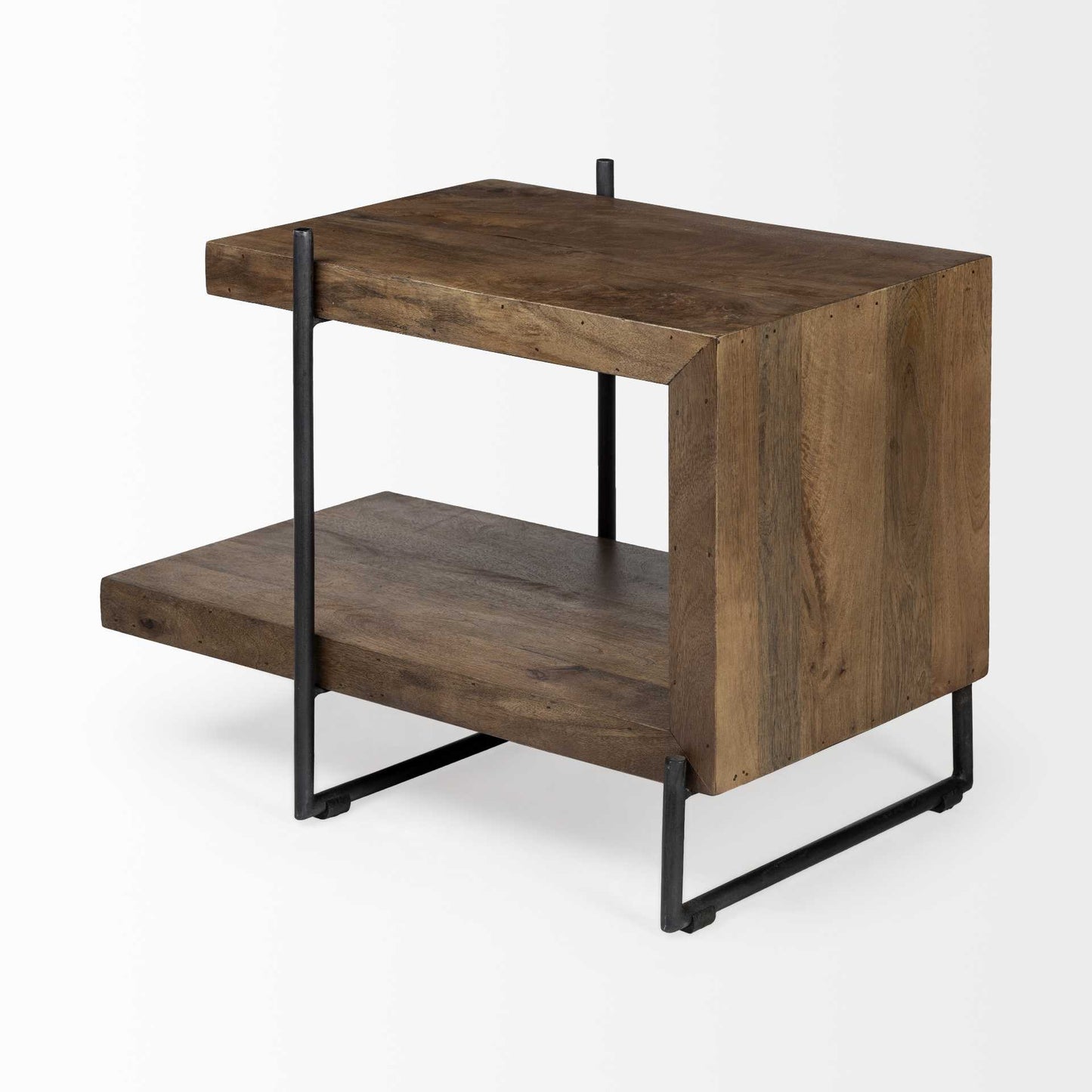 22" Brown Solid Wood Square End Table – Modern Luxury Collection