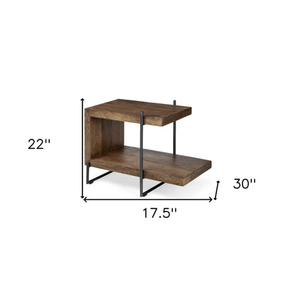 22" Brown Solid Wood Square End Table – Modern Luxury Collection