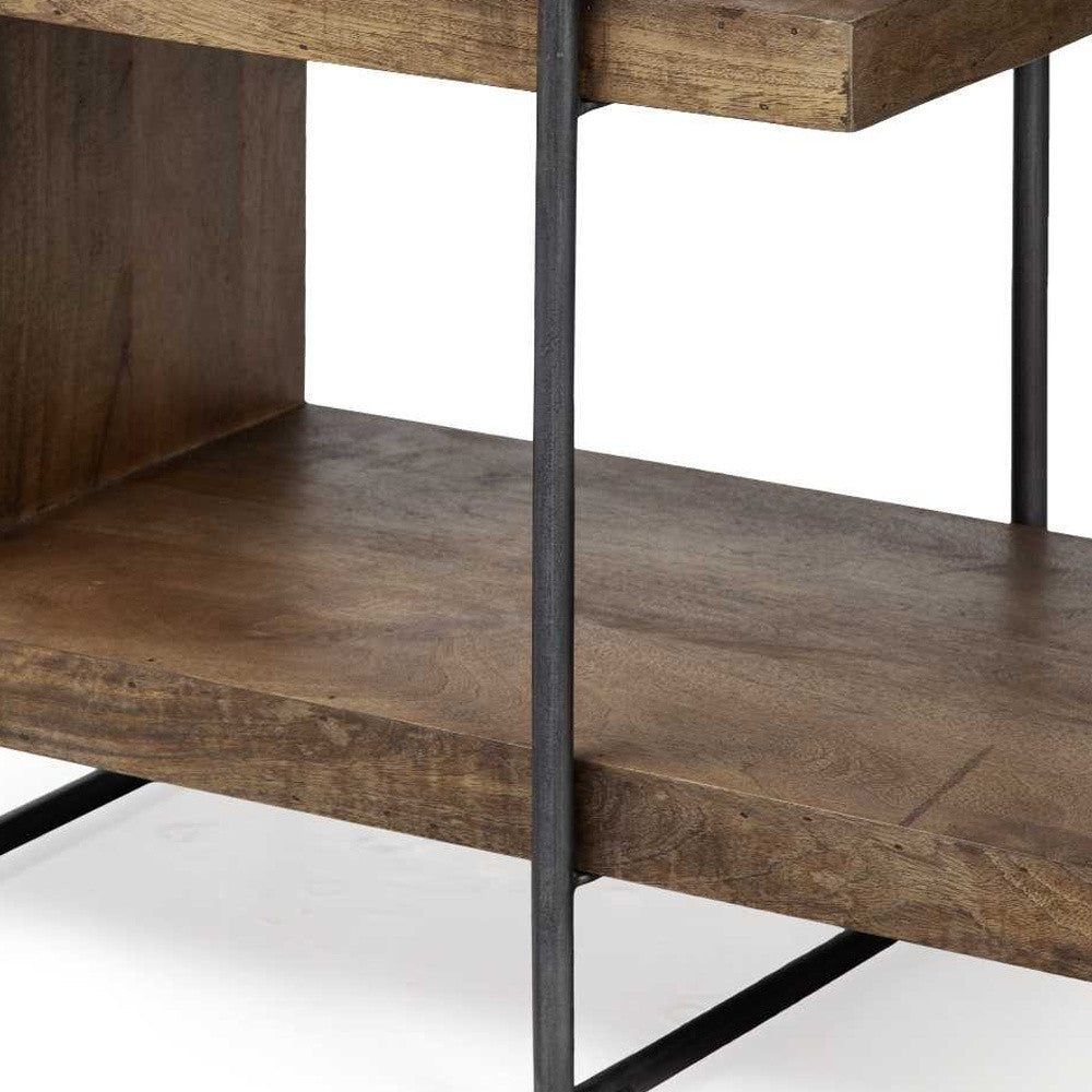 22" Brown Solid Wood Square End Table – Modern Luxury Collection