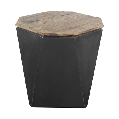 21" Black Solid Wood End Table – Modern Luxury Collection