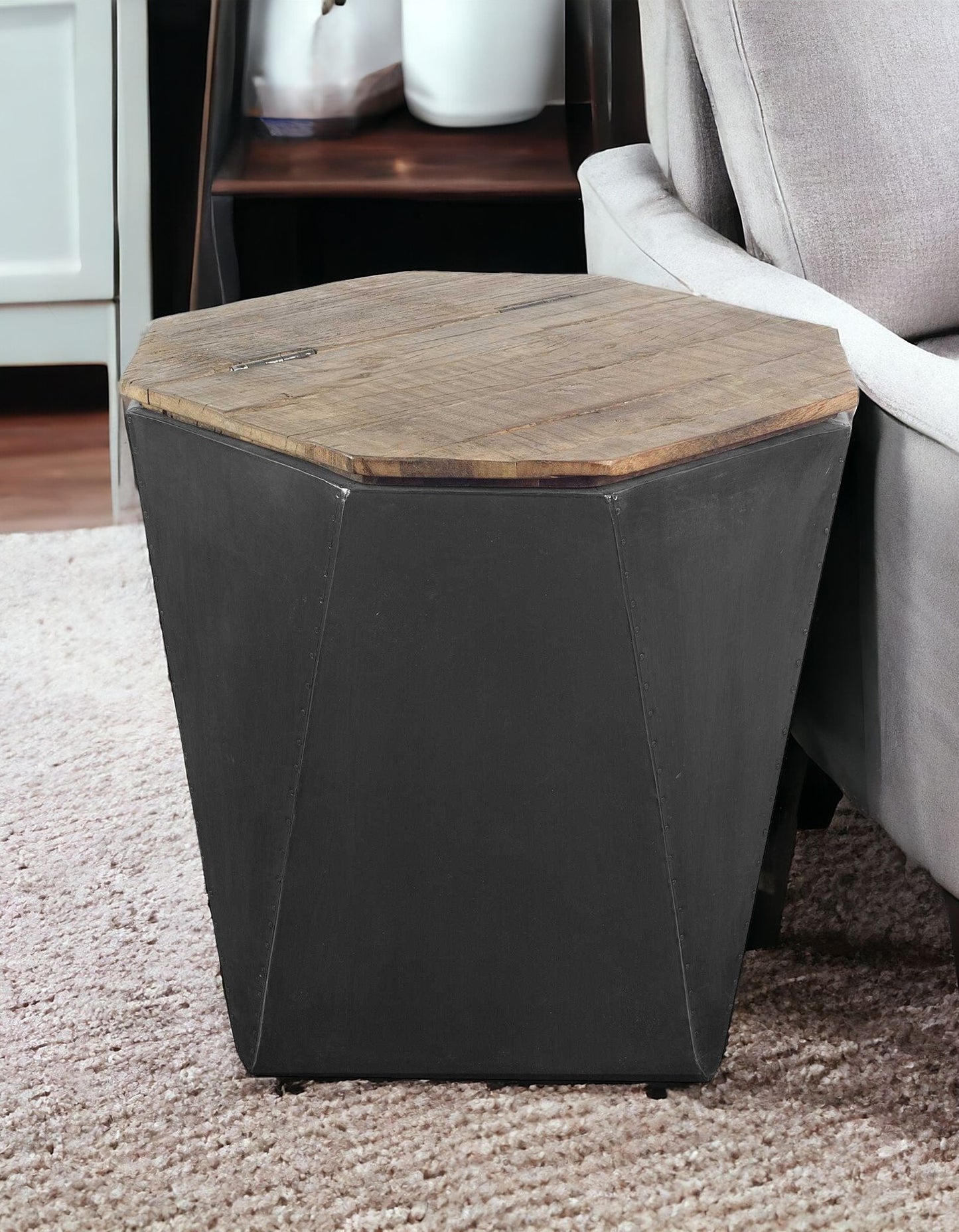 21" Black Solid Wood End Table – Modern Luxury Collection