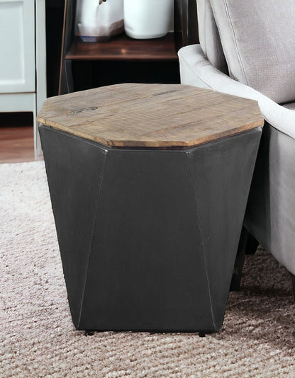 21" Black Solid Wood End Table – Modern Luxury Collection