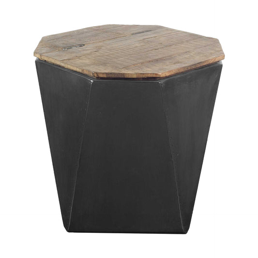 21" Black Solid Wood End Table – Modern Luxury Collection