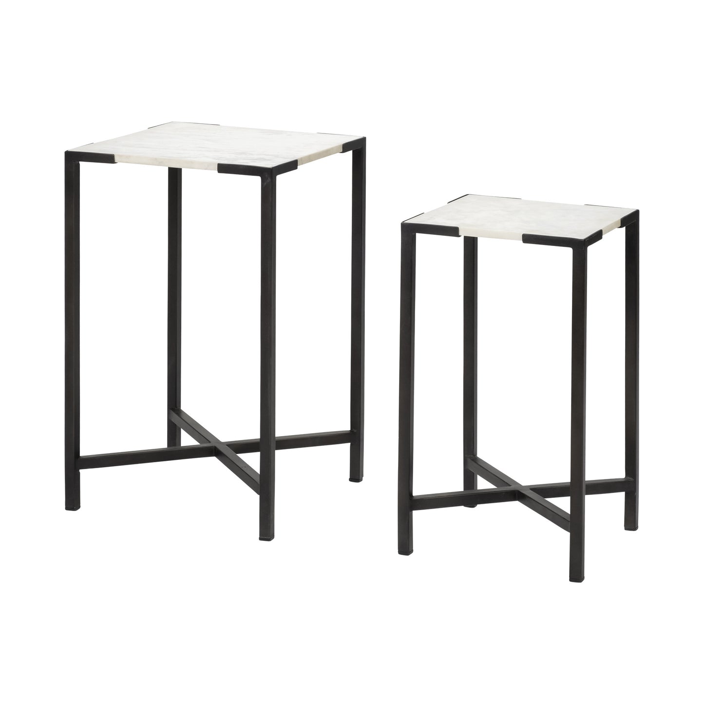 24" Marble & Solid Wood End Table – Luxe Marble Collection