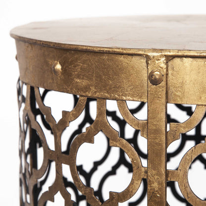 Set of Two 20″ Gold Round End Tables – Modern Luxury Collection