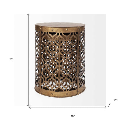 Set of Two 20″ Gold Round End Tables – Modern Luxury Collection