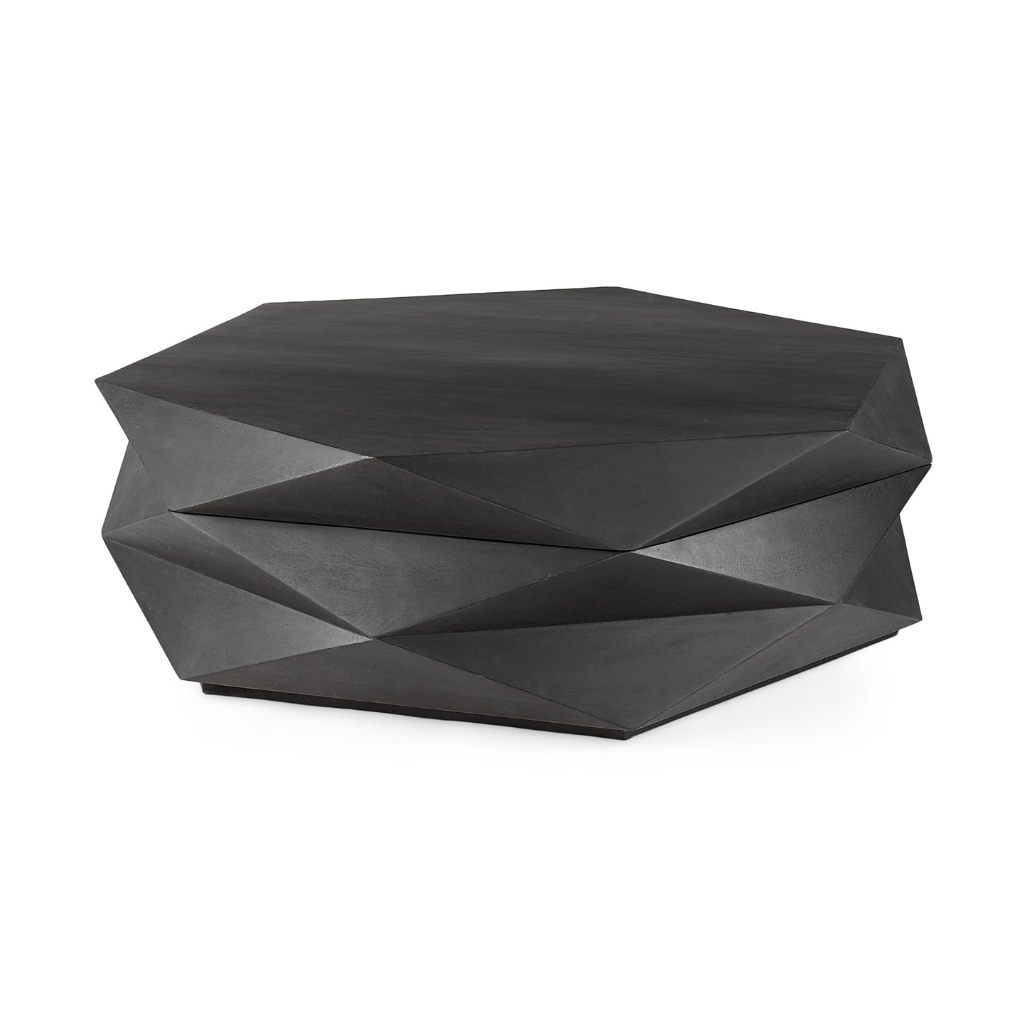 48" Black Wood Octagon Coffee Table – Modern Luxury Collection