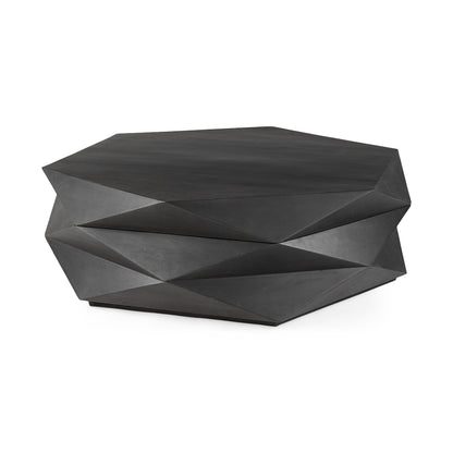 48" Black Wood Octagon Coffee Table – Modern Luxury Collection