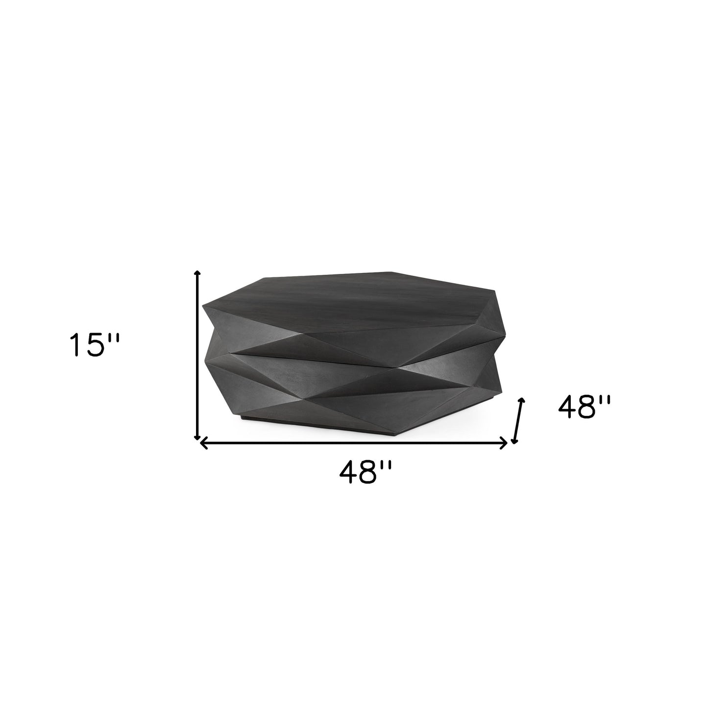 48" Black Wood Octagon Coffee Table – Modern Luxury Collection