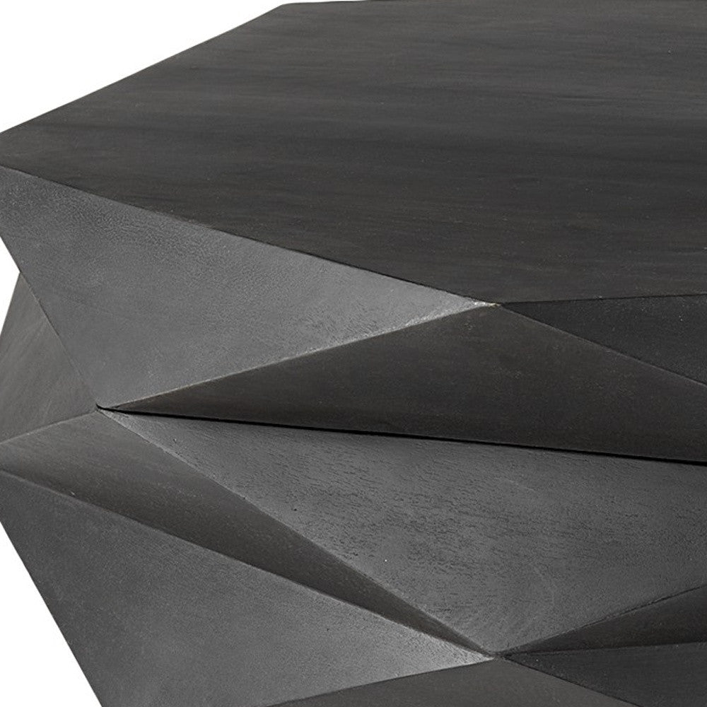 48" Black Wood Octagon Coffee Table – Modern Luxury Collection