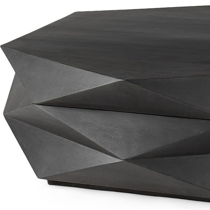 48" Black Wood Octagon Coffee Table – Modern Luxury Collection