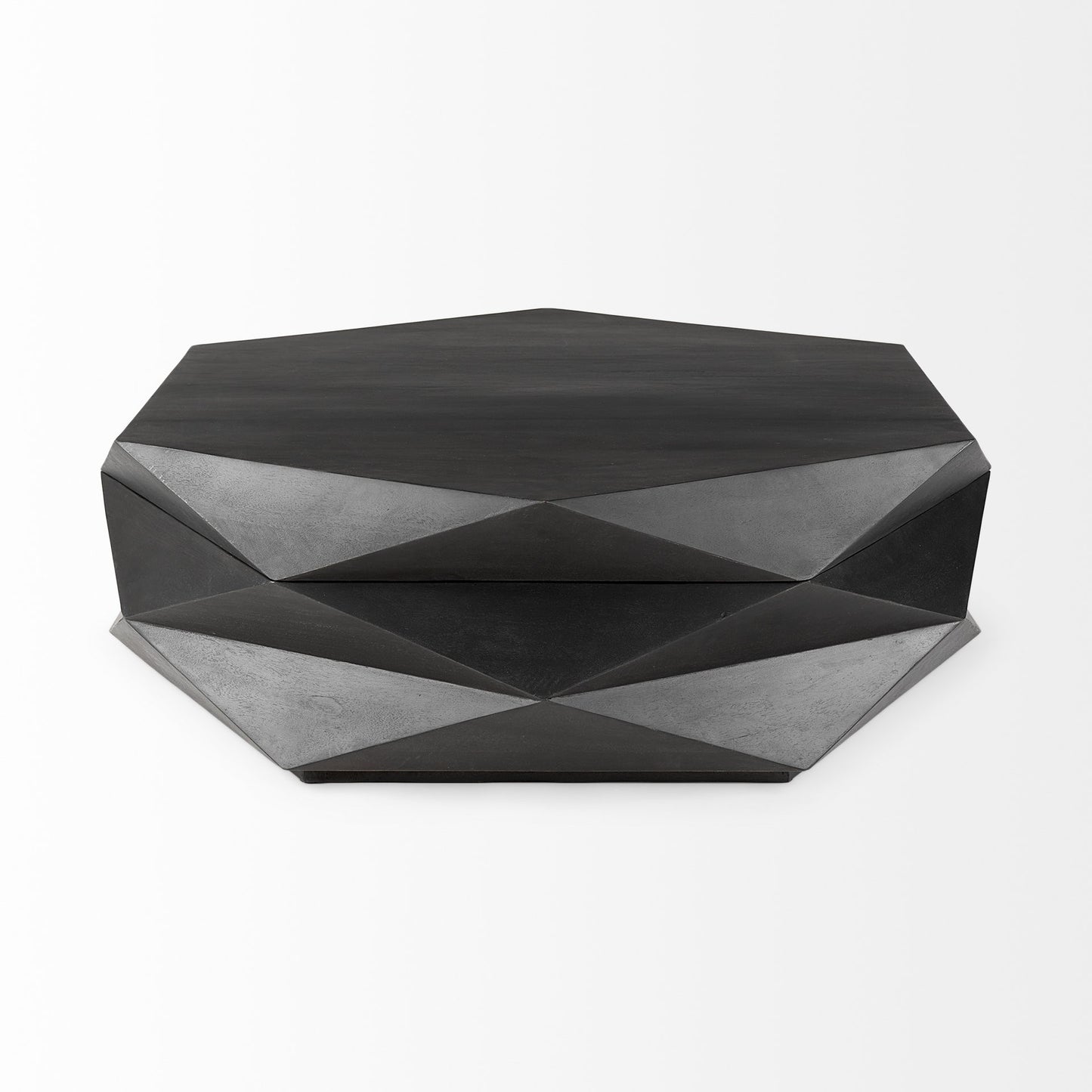 48" Black Wood Octagon Coffee Table – Modern Luxury Collection